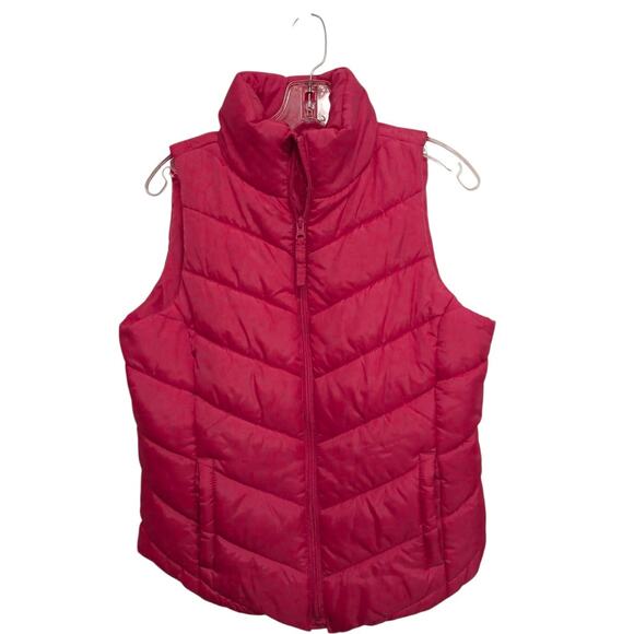 SO Puffer Vest Jrs Sz 18 Bright Pink Quilted Gorpcore Layer Sporty Barbiecore - Picture 2 of 11